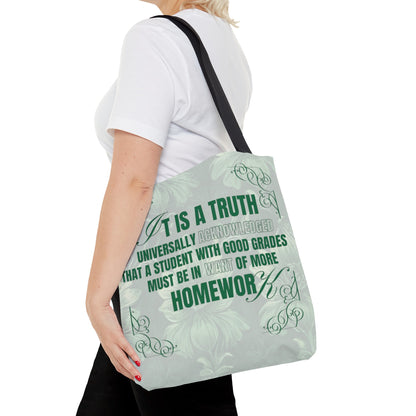 It's A Truth Universally Acknowledged Green Tote Bag (AOP)