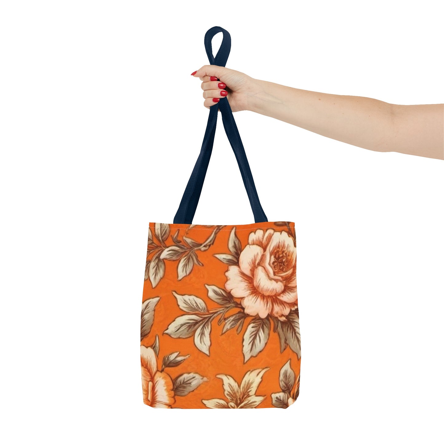 Orange Floral Tote Bag (AOP)