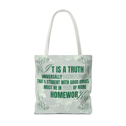 It's A Truth Universally Acknowledged Green Tote Bag (AOP)