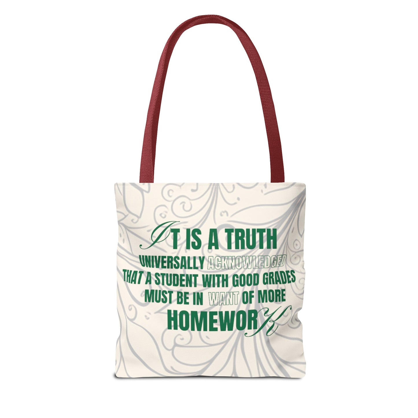 It's A Truth Universally Acknowledged White Tote Bag (AOP)