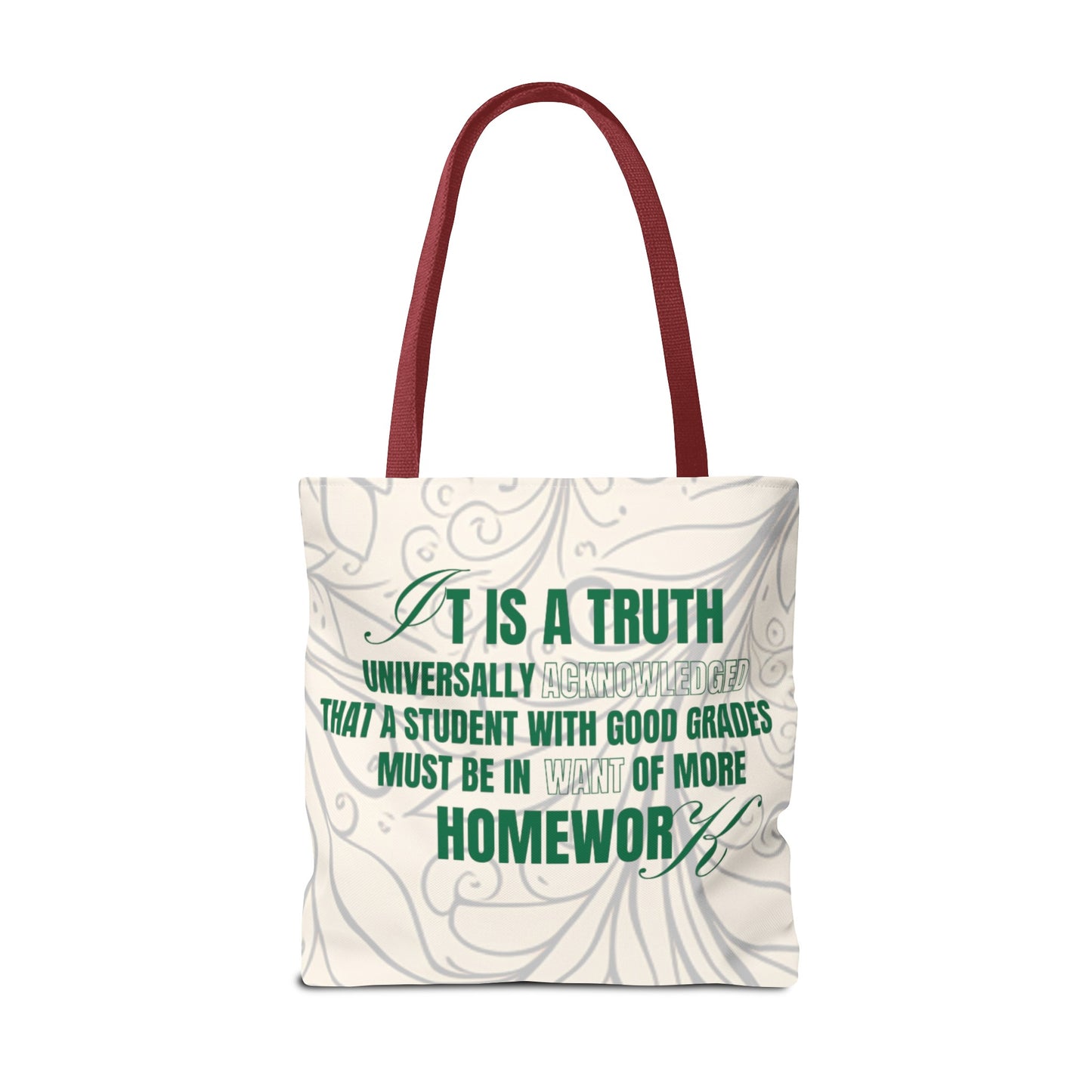 It's A Truth Universally Acknowledged White Tote Bag (AOP)