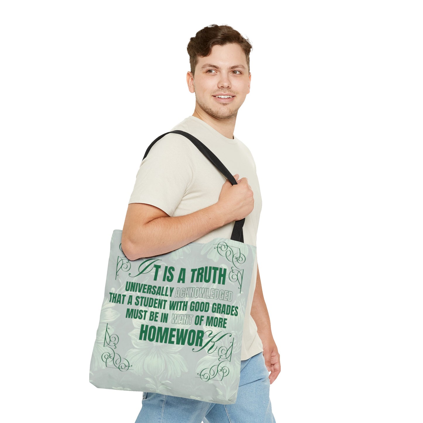 It's A Truth Universally Acknowledged Green Tote Bag (AOP)