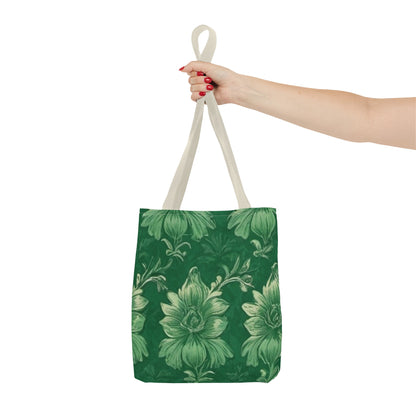 Green Victorian Floral Tote Bag (AOP)