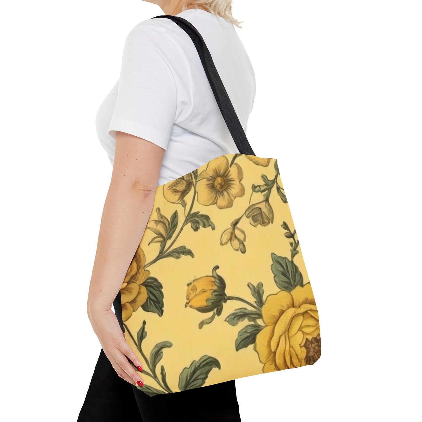 Yellow Victorian Floral Tote Bag (AOP)