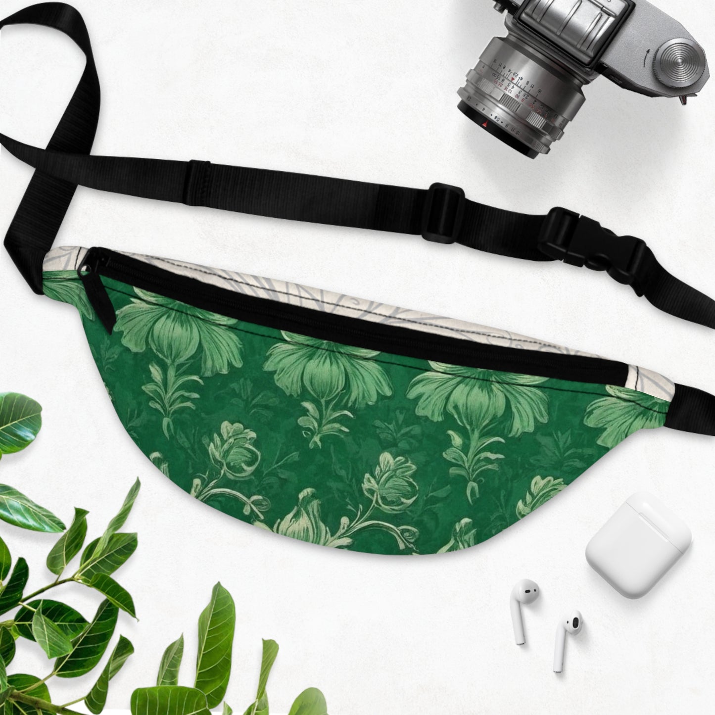 Victorian Floral Fanny Pack Green