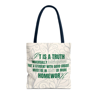 It's A Truth Universally Acknowledged White Tote Bag (AOP)