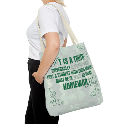 It's A Truth Universally Acknowledged Green Tote Bag (AOP)