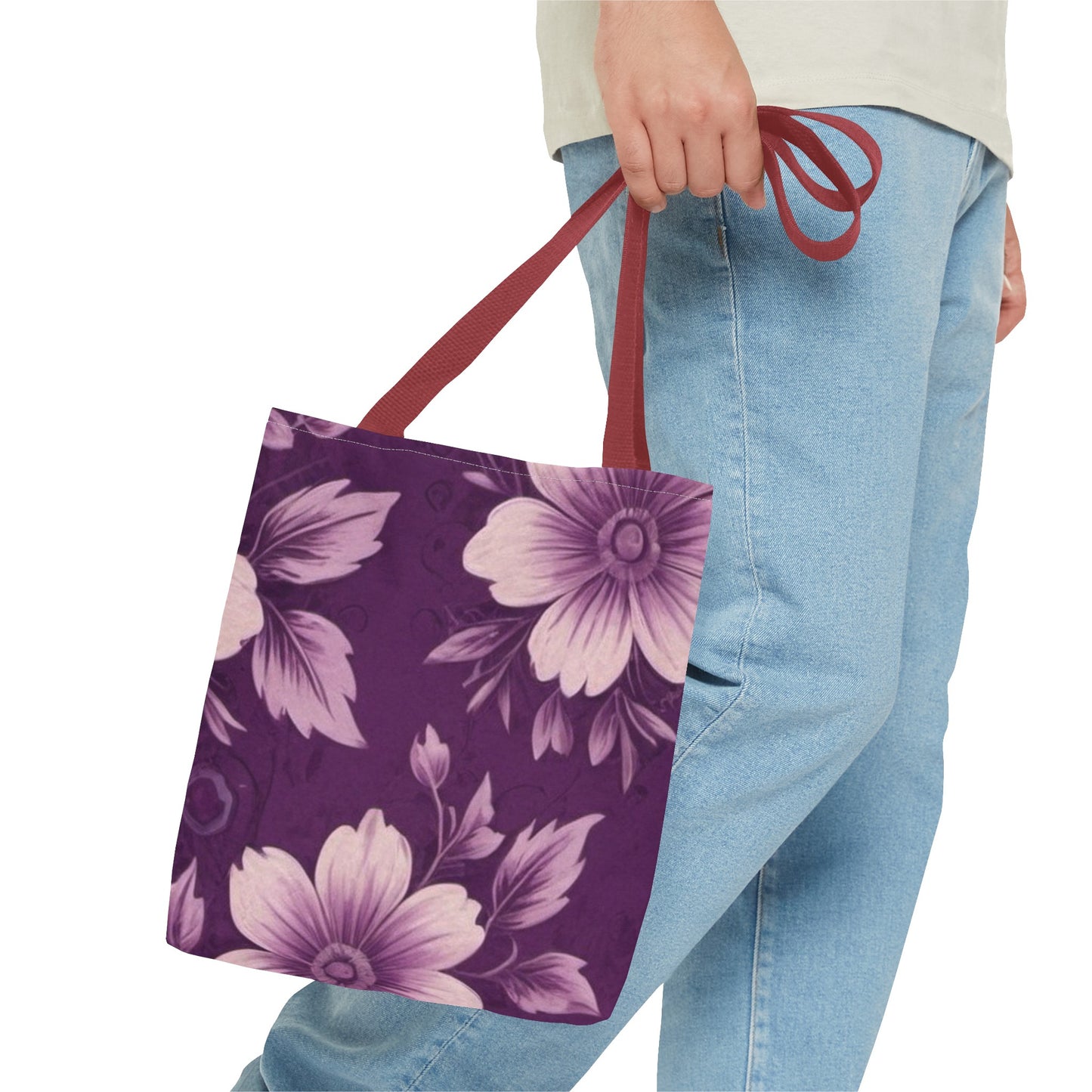 Purple Floral Tote Bag (AOP)