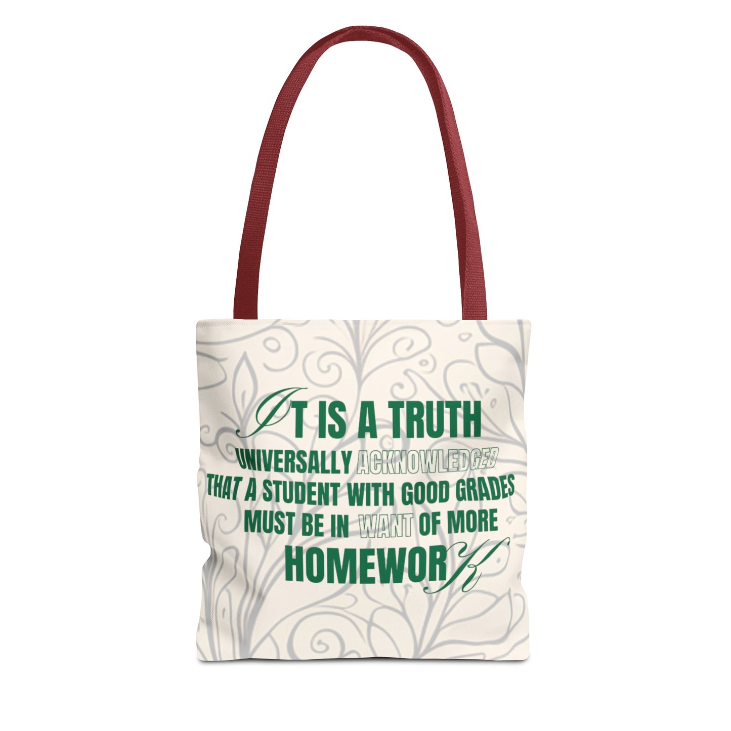 It's A Truth Universally Acknowledged White Tote Bag (AOP)