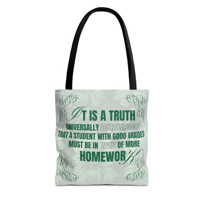 It's A Truth Universally Acknowledged Green Tote Bag (AOP)