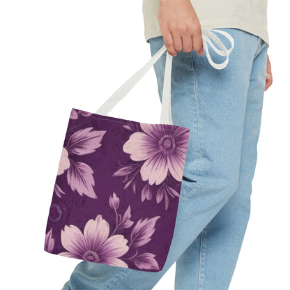 Purple Floral Tote Bag (AOP)