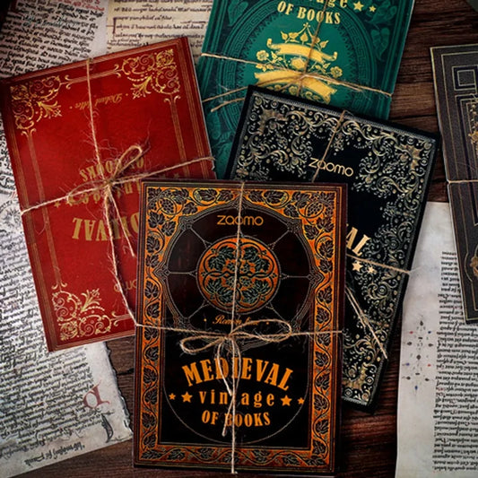 10 Sheets Medieval Vintage Books Paper Journal Planner