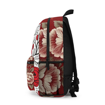 Red Victorian Floral Backpack