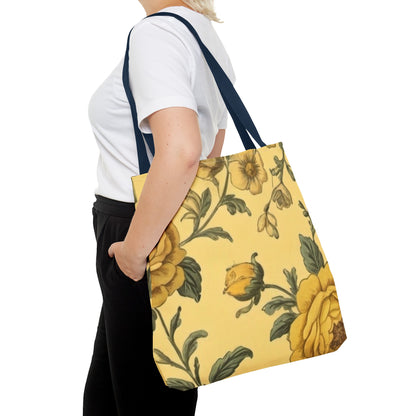 Yellow Victorian Floral Tote Bag (AOP)