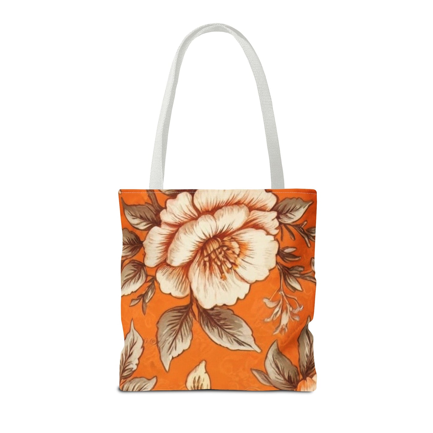 Orange Floral Tote Bag (AOP)