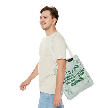 It's A Truth Universally Acknowledged Green Tote Bag (AOP)