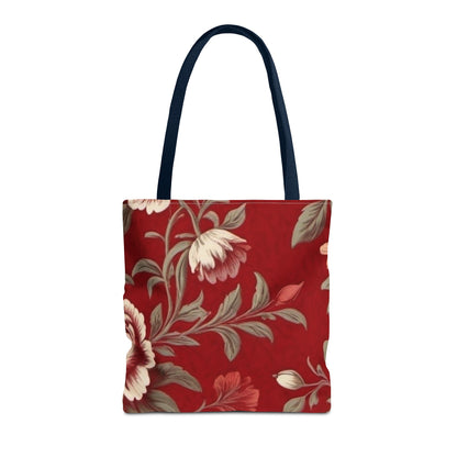 Red Victorian Floral Tote Bag (AOP)