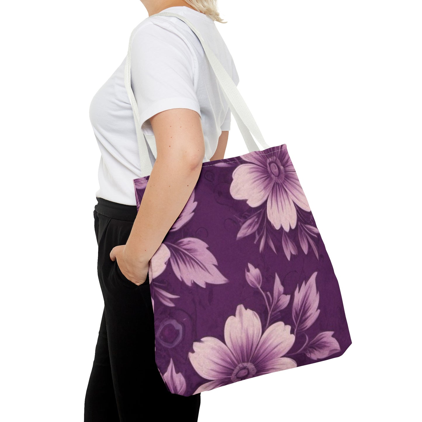 Purple Floral Tote Bag (AOP)