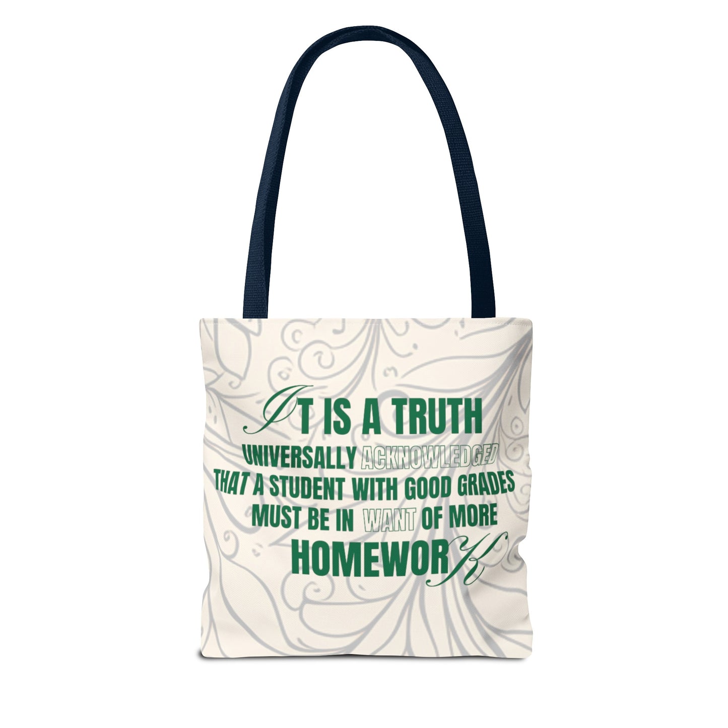 It's A Truth Universally Acknowledged White Tote Bag (AOP)