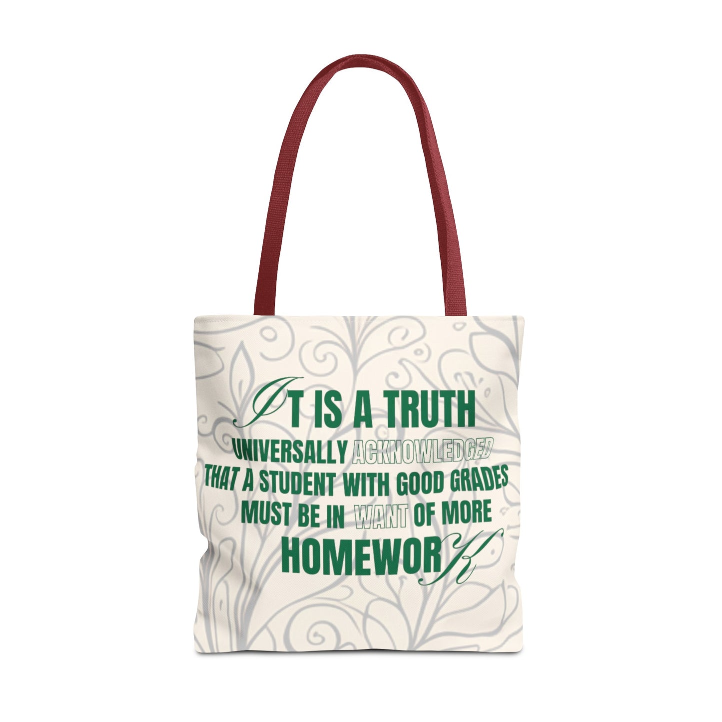 It's A Truth Universally Acknowledged White Tote Bag (AOP)