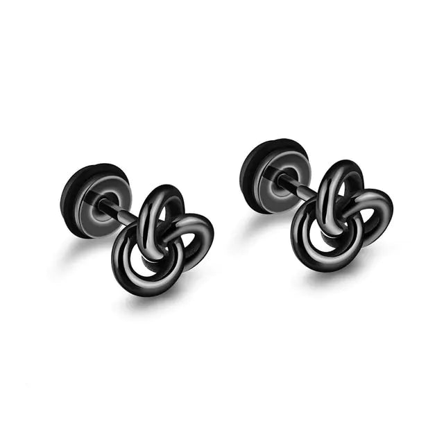 Small Black Punk Stud Earrings