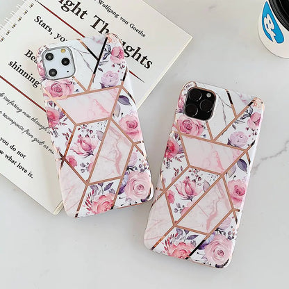 Geometric Pink Flower Case