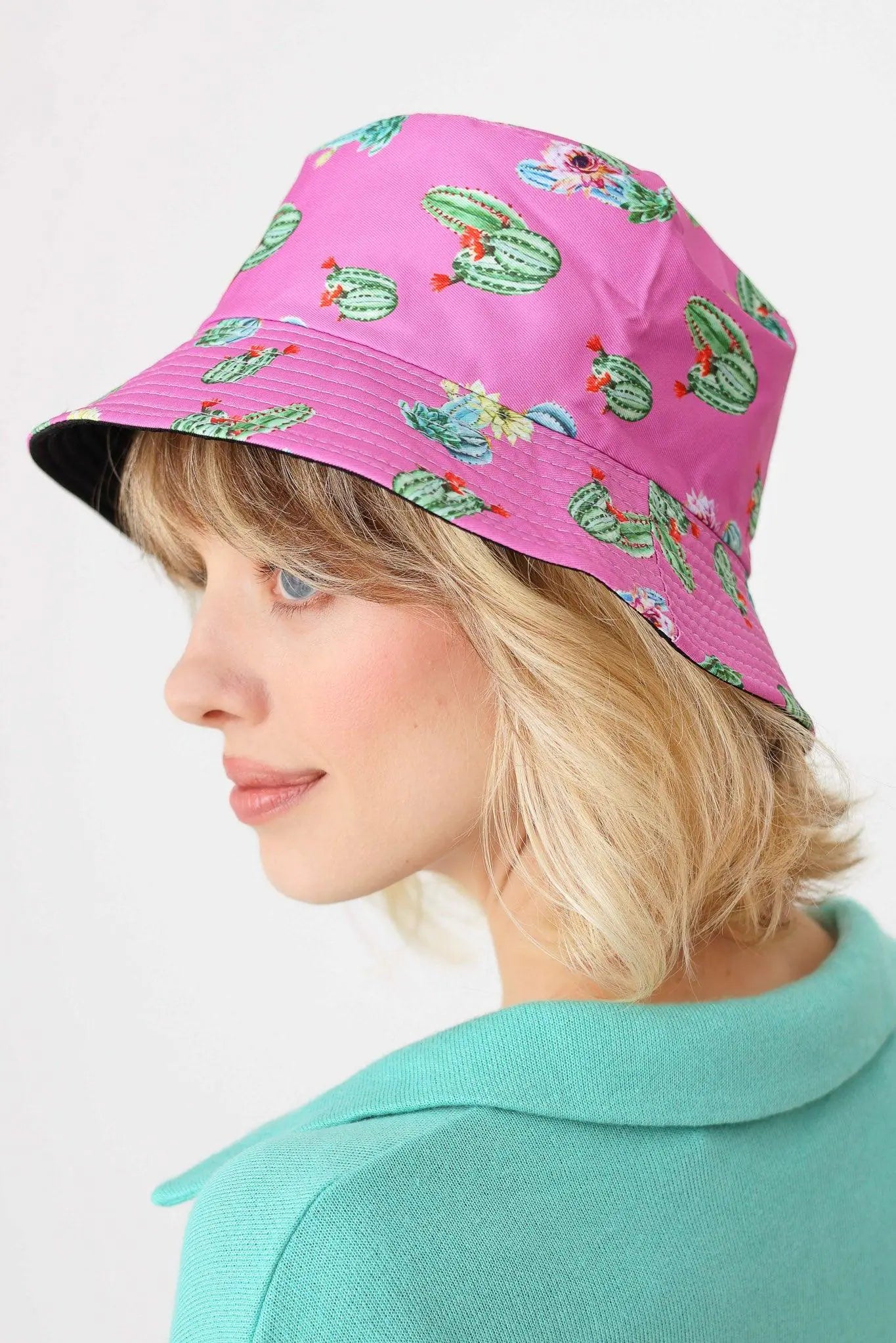 Cactus Print Double-Side-Wear Reversible Bucket Hat