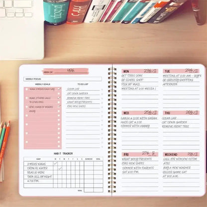 Undated A5 Spiral Weekly Planner Stationery Set