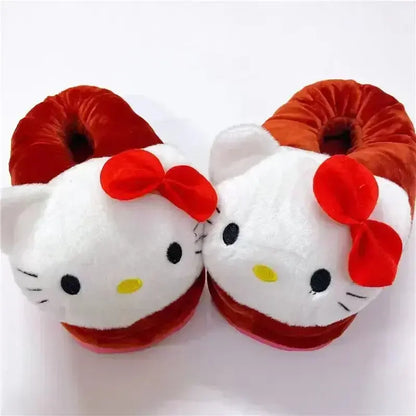 Hello Kitty Cotton Slippers Winter Foam Lover Pink Red