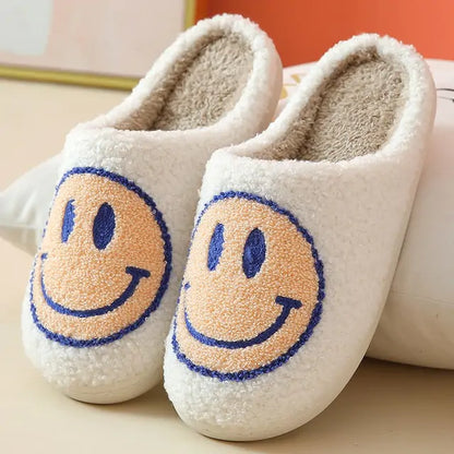 Cute Smile Pattern Fluffy Slippers