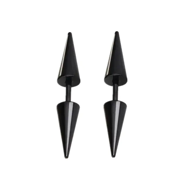 Small Black Punk Stud Earrings