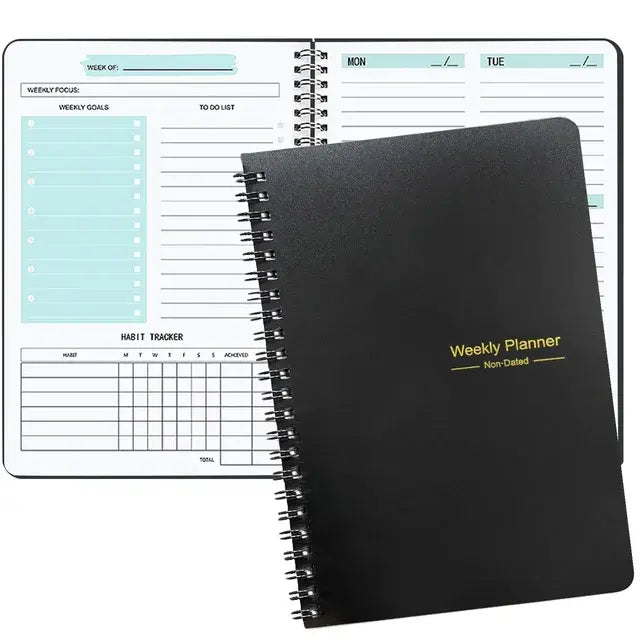 Undated A5 Spiral Weekly Planner Stationery Set