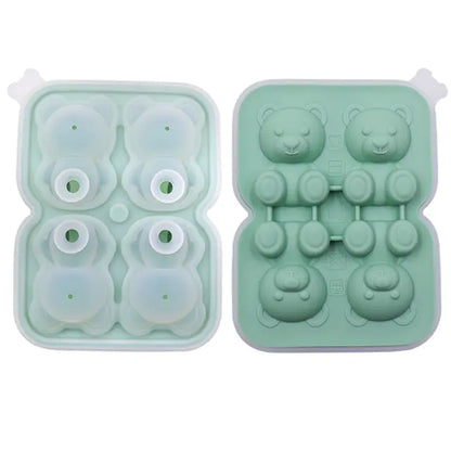 4 Grid Bear Silicone Ice Tray