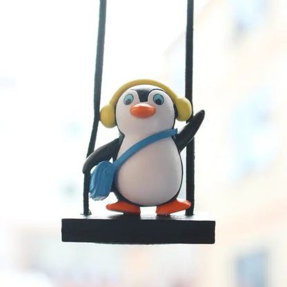 Swing Sled Penguin Car Pendant