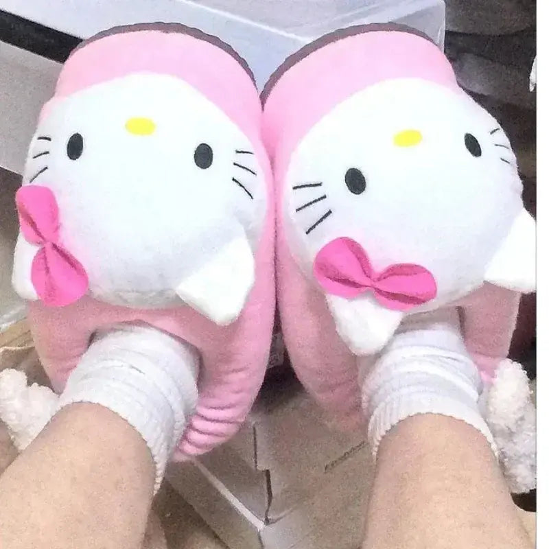 Hello Kitty Cotton Slippers Winter Foam Lover Pink Red