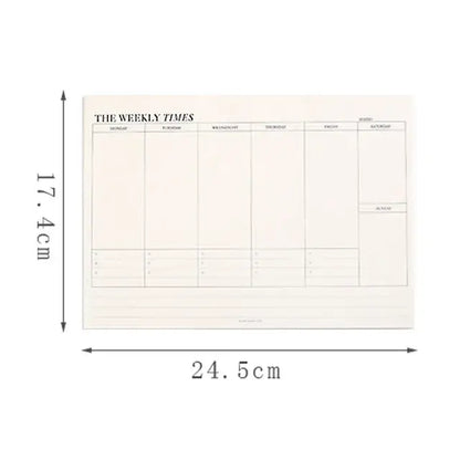 Undated A5 Spiral Weekly Planner Stationery Set