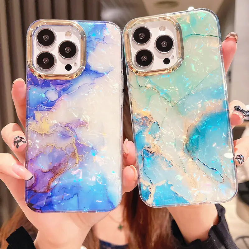 Marble Shell Pattern Phone Case For iPhones