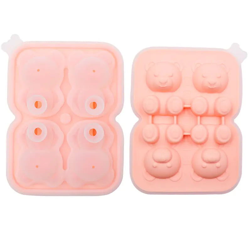 4 Grid Bear Silicone Ice Tray