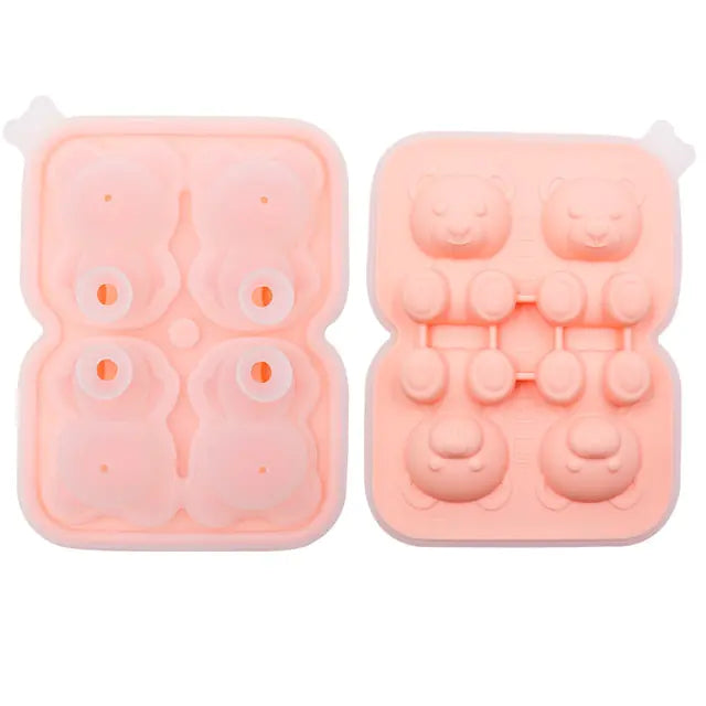 4 Grid Bear Silicone Ice Tray