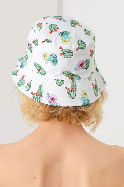 Cactus Print Double-Side-Wear Reversible Bucket Hat