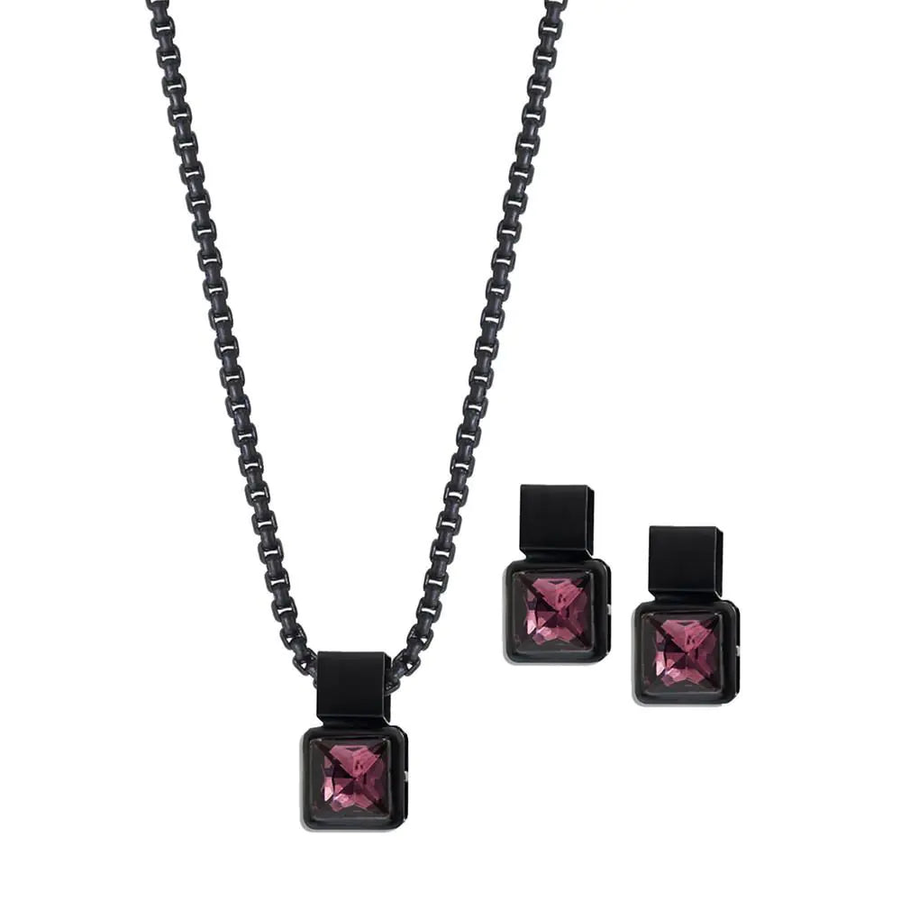 Coal Necklace-Plum